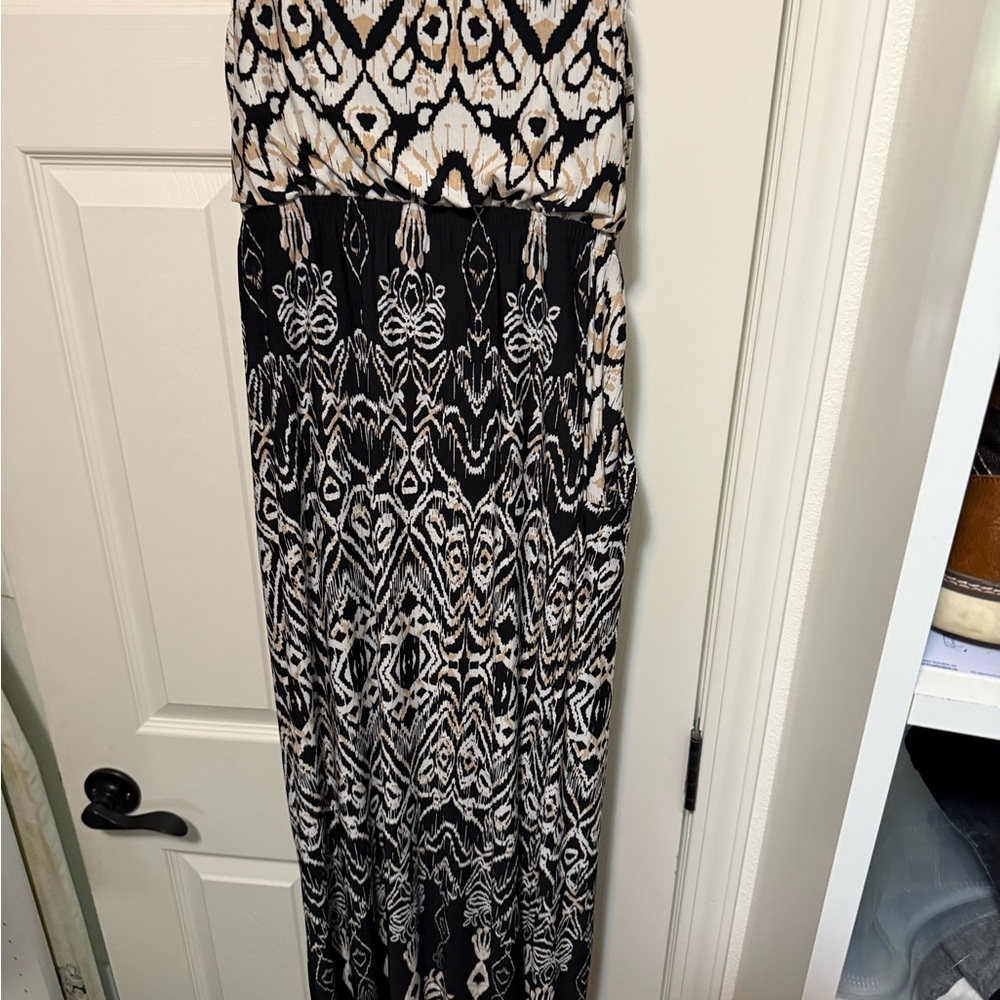 Black and White Patterned Maxi Dress